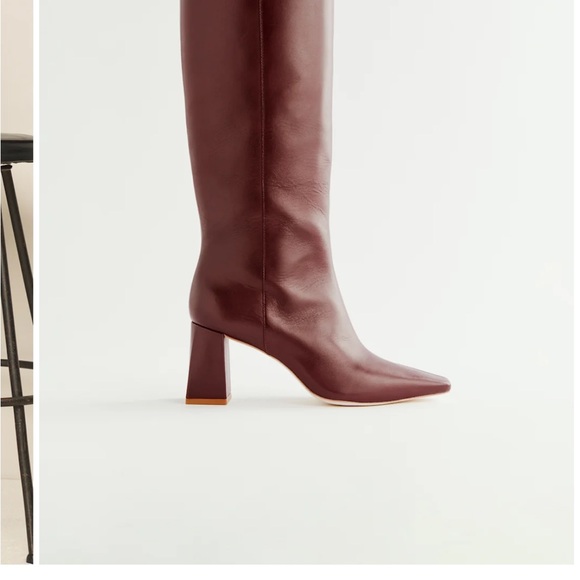 Reformation River knee high boots in ruby  Sz 7.5 new in box - Picture 5 of 16